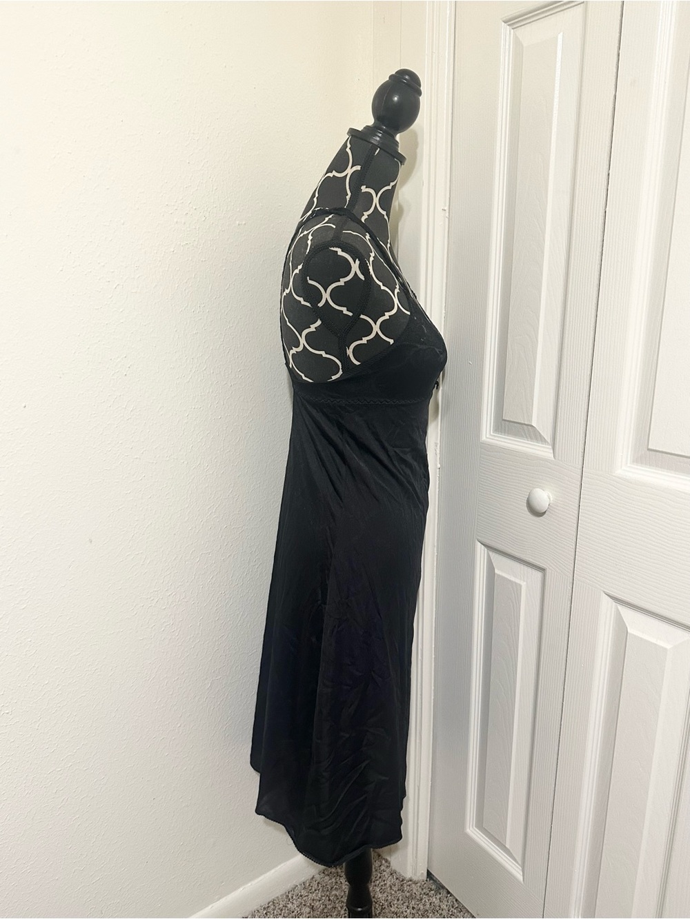 Vintage Maidenform Sweet Nothings Full Slip Size 34 Black Lace Satin USA Union - Picture 2 of 9